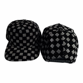 Boné Premium Xadrez Aba Curva Preto - Com Ajuste de Tamanho Fivela. - FLP  Good Looking